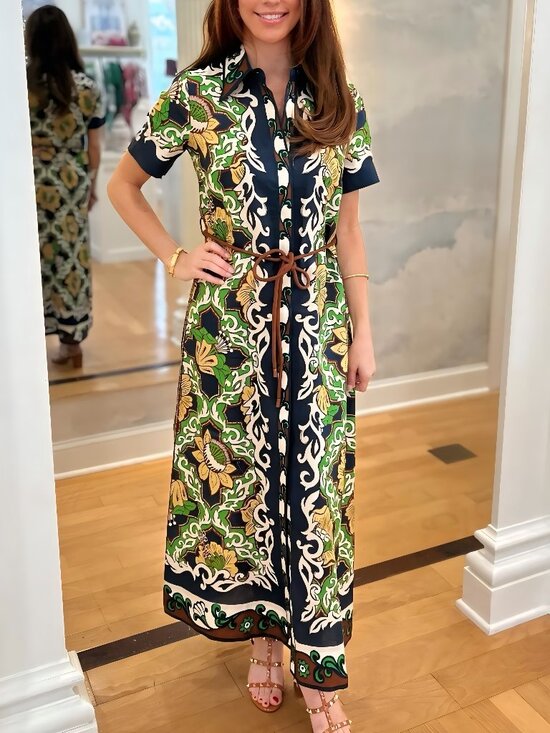 Alemais Dresses & Skirts - ALÉMAIS Liana printed linen midi shirt dress